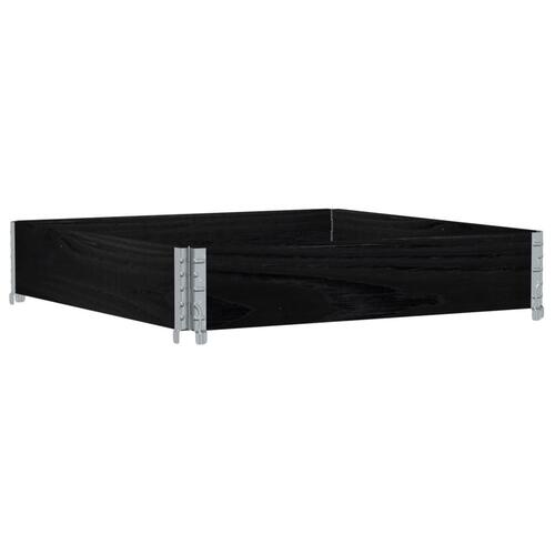 Palleramme 100x100 cm massivt fyrretræ sort