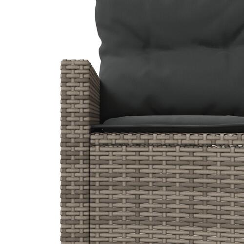 Sofasæt til haven 3 dele halvrund polyrattan grå