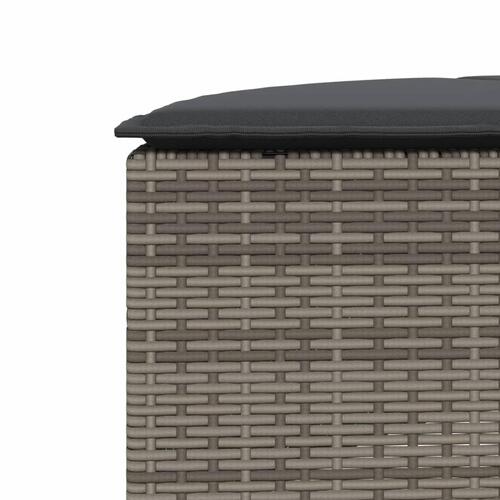 Sofasæt til haven 3 dele halvrund polyrattan grå