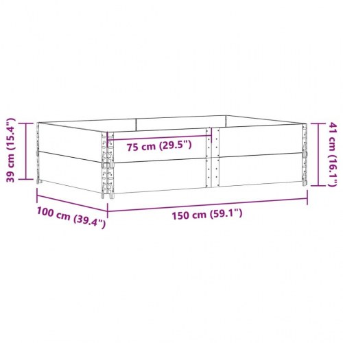 Pallerammer 2 stk. 150×100 cm i massivt fyrretræ - stabelbare og foldbare