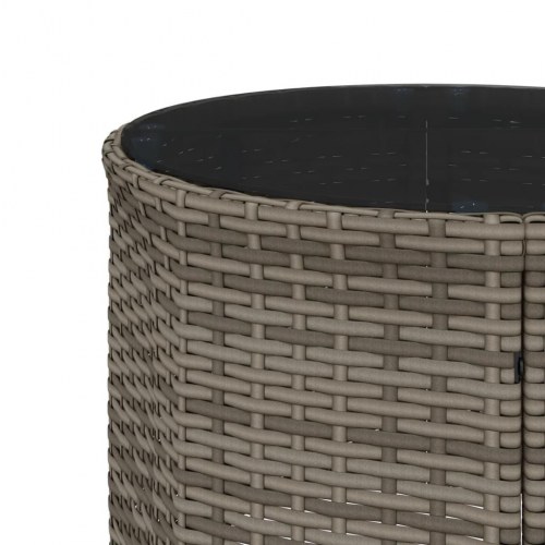 Sofasæt til haven 3 dele halvrund polyrattan grå