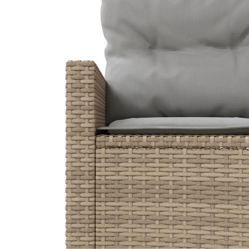 Sofasæt til haven 2 dele halvrund polyrattan beige