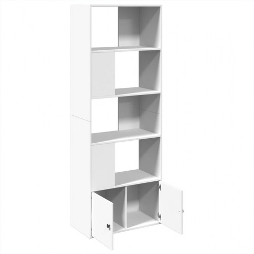 Bogreol med 2 låger 70 x 36 x 189 cm - hvid