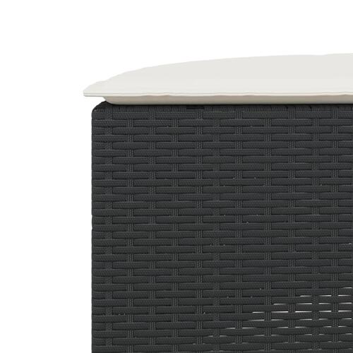 Sofasæt til haven 3 dele halvrund polyrattan sort