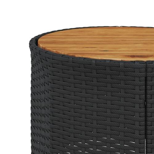 Sofasæt til haven 3 dele halvrund polyrattan sort