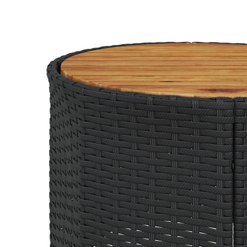Havesofa med bord og hynder halvrund polyrattan sort