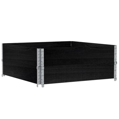 Pallerammer 2 stk. 100x100 cm massivt fyrretræ sort