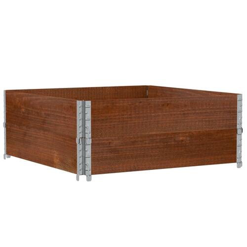 Pallerammer 2 stk. 100x100 cm massivt fyrretræ brun