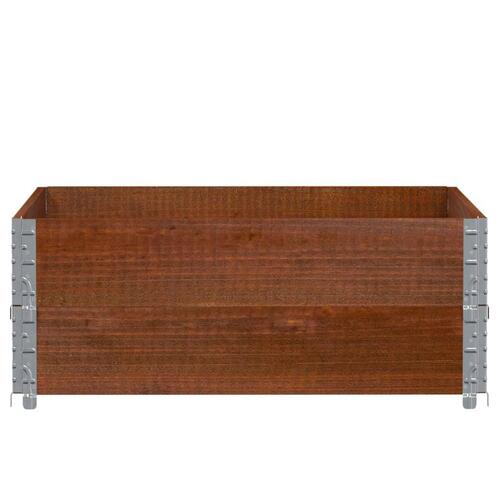 Pallerammer 2 stk. 100x100 cm massivt fyrretræ brun
