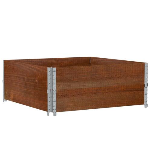 Pallerammer 2 stk. 100x100 cm massivt fyrretræ brun
