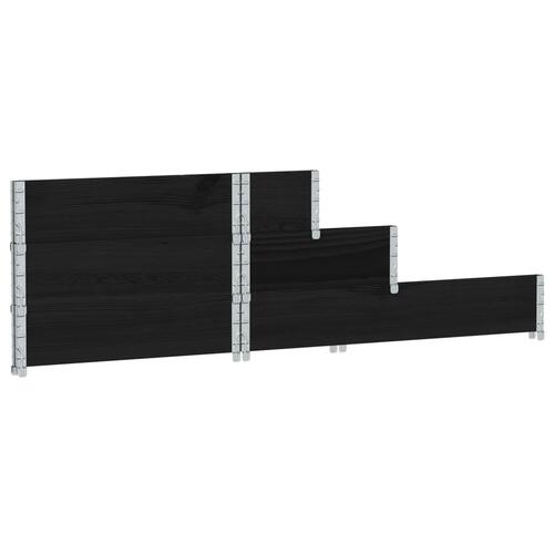 Højbed 120x80 cm 3 niveauer massivt fyrretræ sort