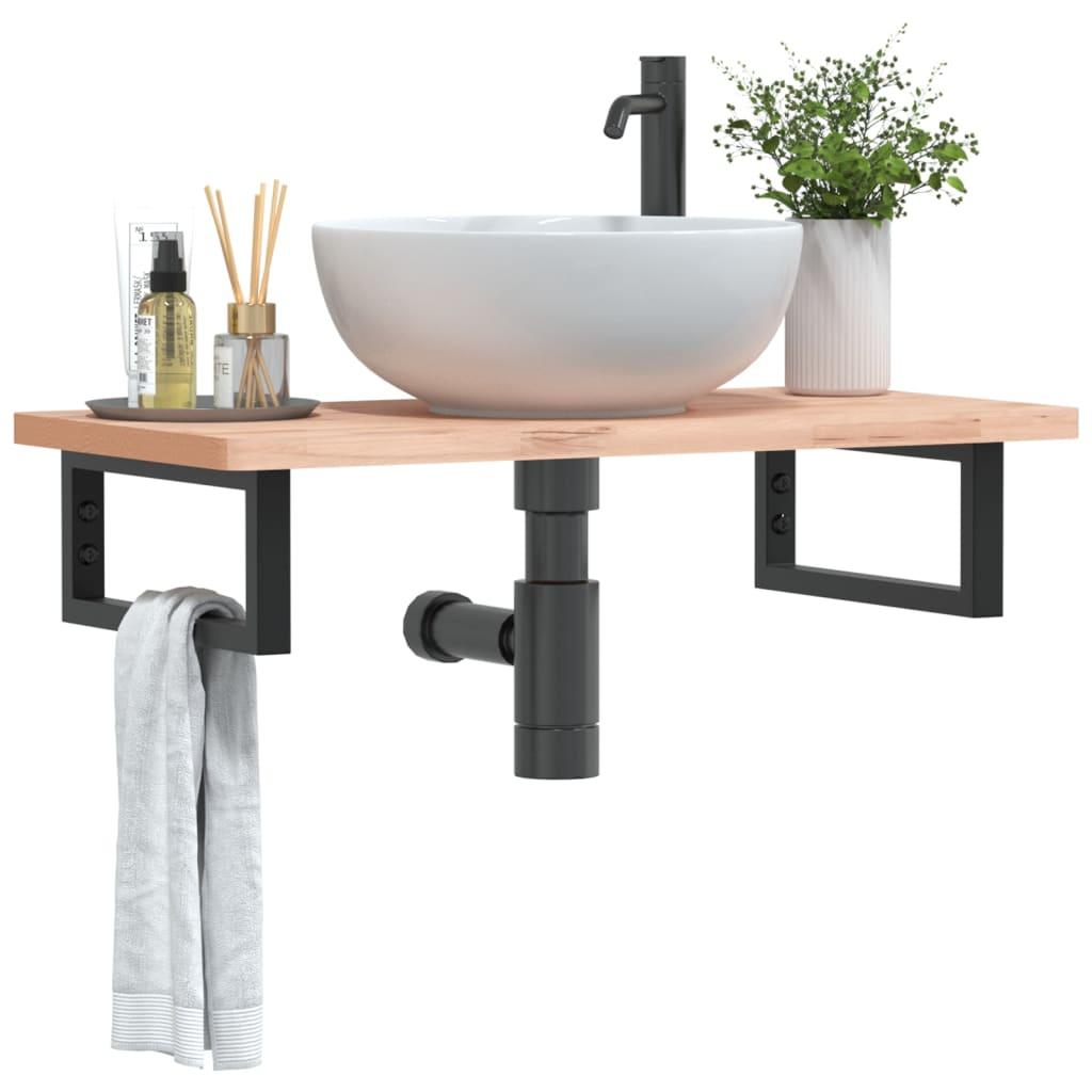 vidaXL hyldebeslag til håndvask 2 stk. rektangulær stål sort