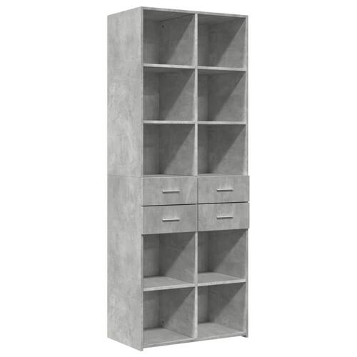 Skab 70x42,5x185 cm konstrueret træ betongrå