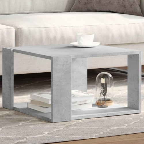 Sofabord i konstrueret træ - 51,5 × 51,5 × 30 cm, betongrå