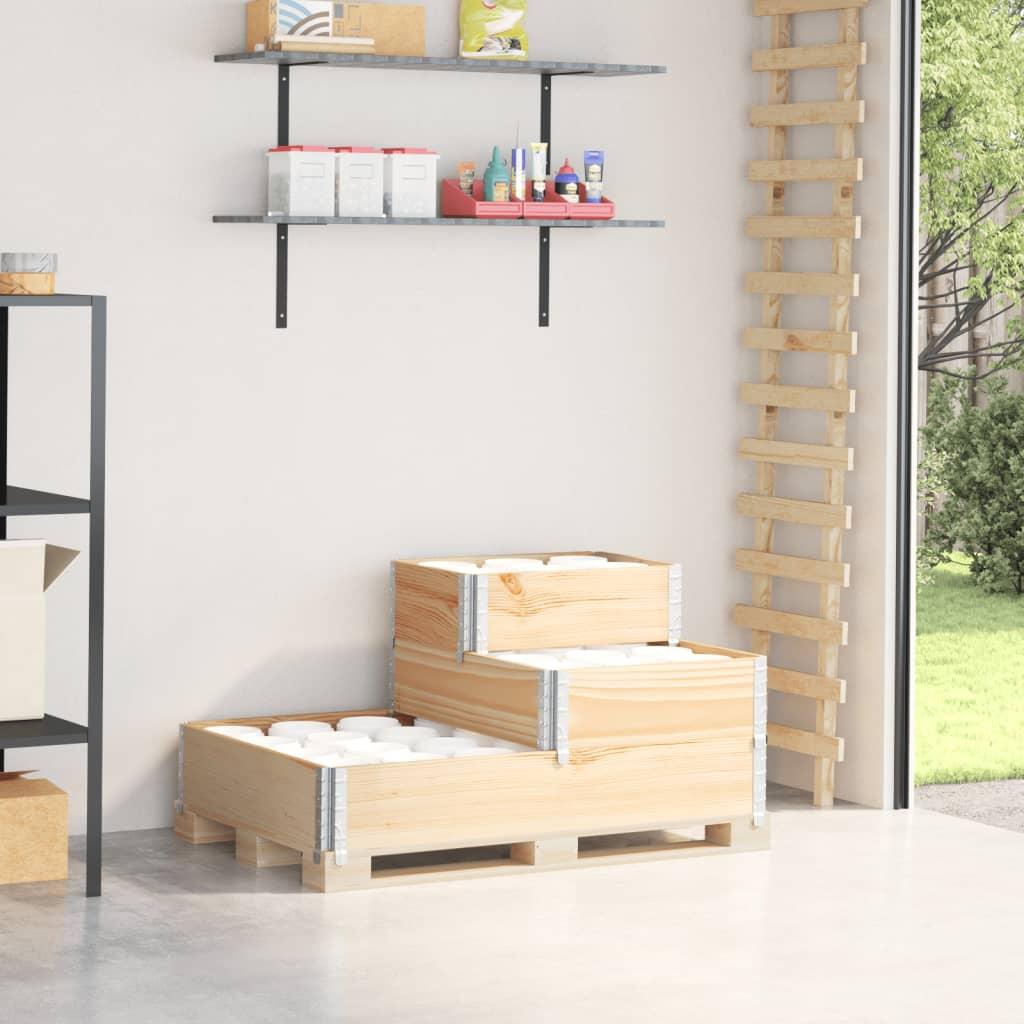 Højbed 120×80 cm 3 niveauer massivt fyrretræ