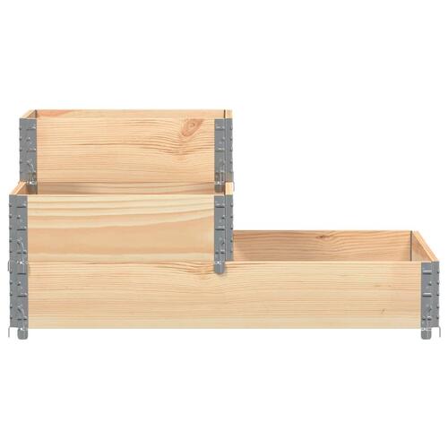Højbed 120x80 cm 3 niveauer massivt fyrretræ