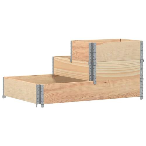 Højbed 120x80 cm 3 niveauer massivt fyrretræ