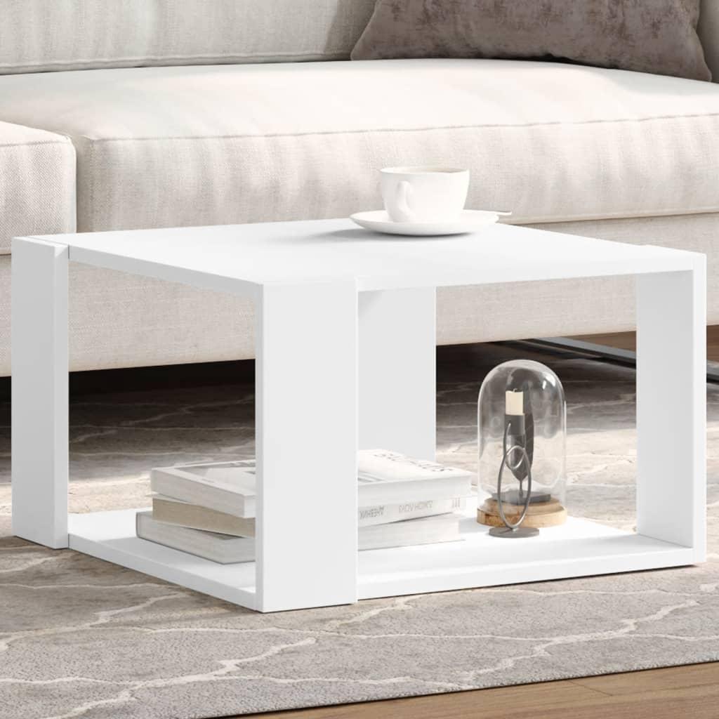 Sofabord 51 5x51 5x30 Cm Konstrueret Træ Hvid