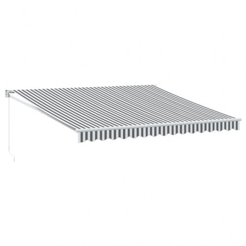 Foldemarkise 4×3 m - stof og aluminium, antracitgrå/hvid