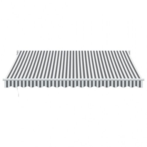 Foldemarkise 4×3 m - stof og aluminium, antracitgrå/hvid