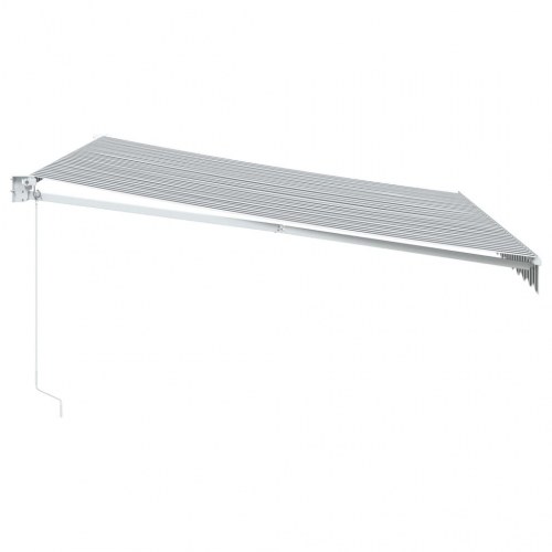 Foldemarkise 4×3 m - stof og aluminium, antracitgrå/hvid