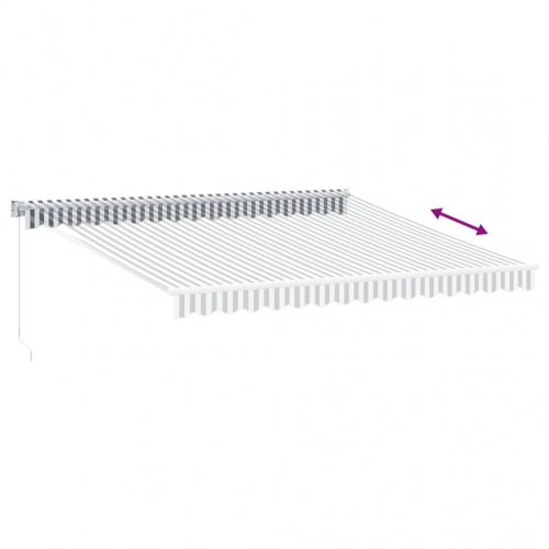 Foldemarkise 4×3 m - stof og aluminium, antracitgrå/hvid