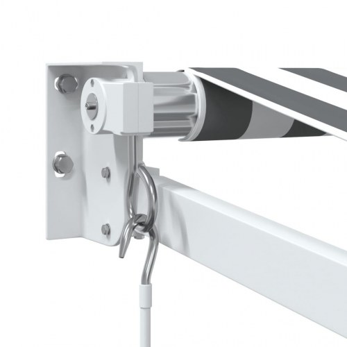 Foldemarkise 4×3 m - stof og aluminium, antracitgrå/hvid