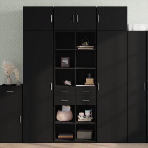Skab 70x42,5x185 cm konstrueret træ sort