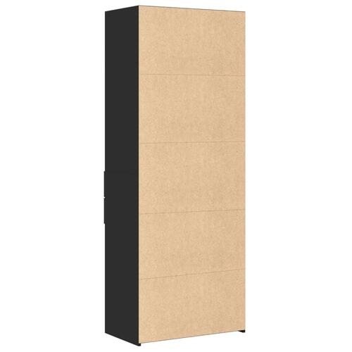 Skab 70x42,5x185 cm konstrueret træ sort