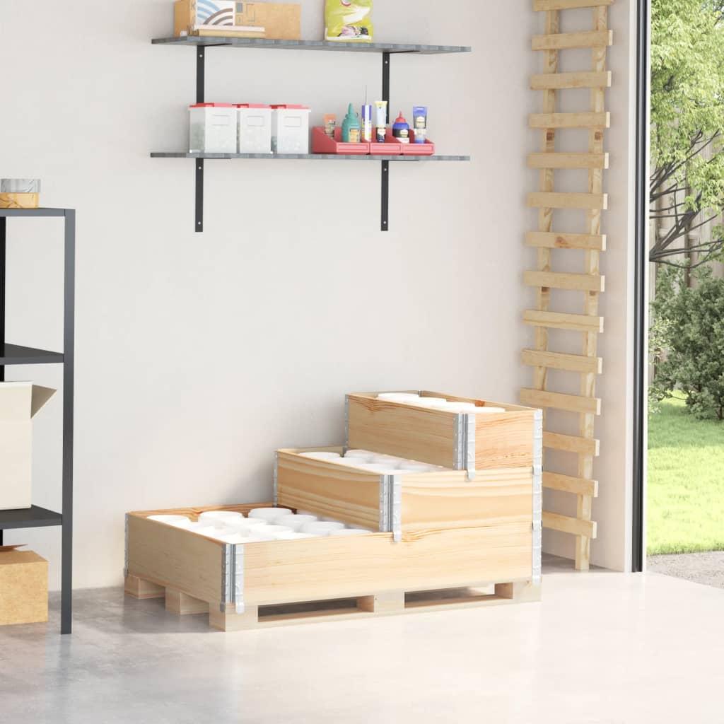 Højbed 120x80 cm 3 niveauer massivt fyrretræ