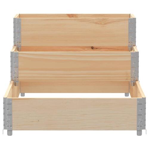 Højbed 120x80 cm 3 niveauer massivt fyrretræ