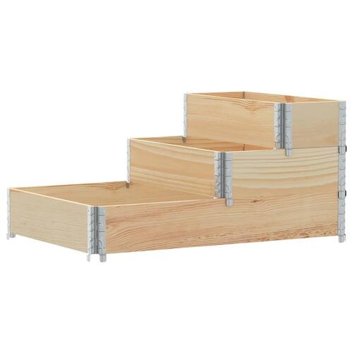 Højbed 120x80 cm 3 niveauer massivt fyrretræ