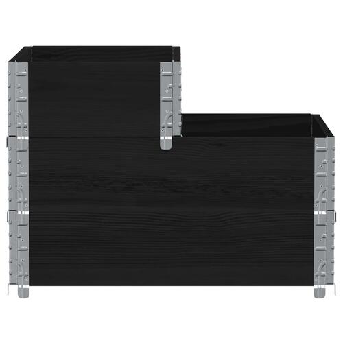 Højbed 120x80 cm 3 niveauer massivt fyrretræ sort