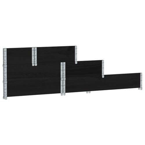 Højbed 120x80 cm 3 niveauer massivt fyrretræ sort