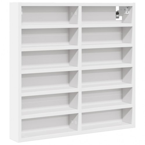 Vitrineskab 60x8,5x58 cm konstrueret træ hvid