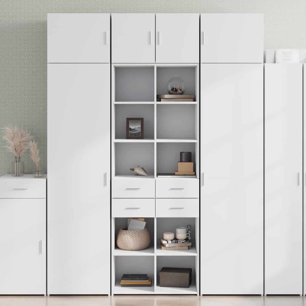 Skab 70x42,5x185 cm konstrueret træ hvid