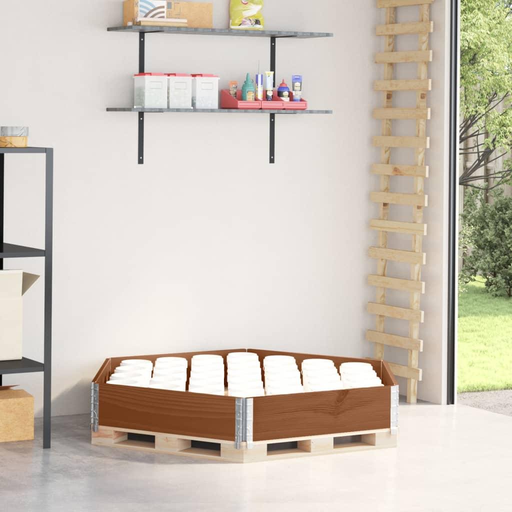 Højbed 160×160 cm massivt fyrretræ sekskantet brun