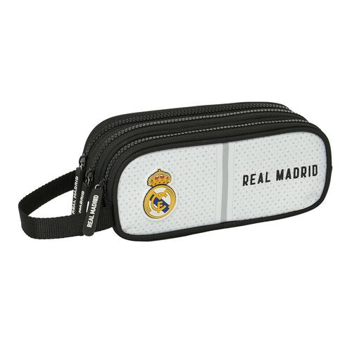 Tredobbelt bæretaske Real Madrid C.F. Hvid Grå 21 x 8.5 x 7 cm