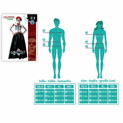 Kostume Skelet Mexicansk dame Multifarvet M/L