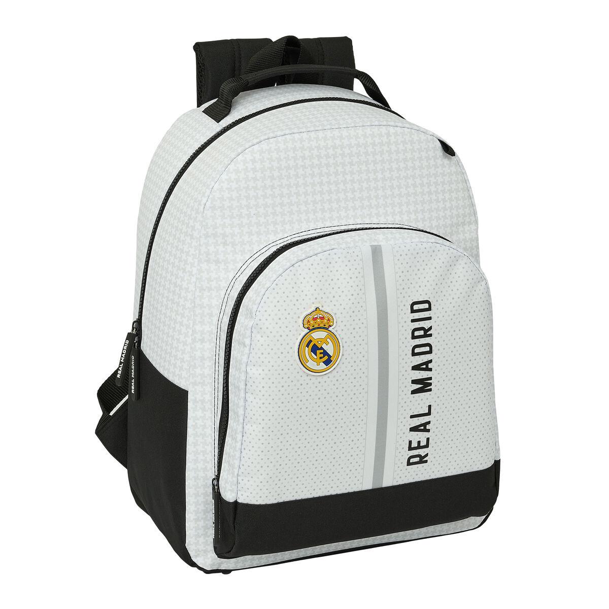 Skoletaske Real Madrid C.F. 24/25 Hvid Grå 32 x 42 x 15 cm