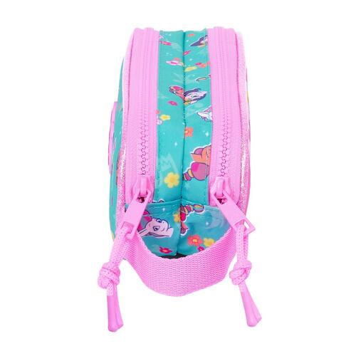 My Little Pony penalhus - Dobbelt carry‑all, pink/turkis, 21 × 8 × 6 cm