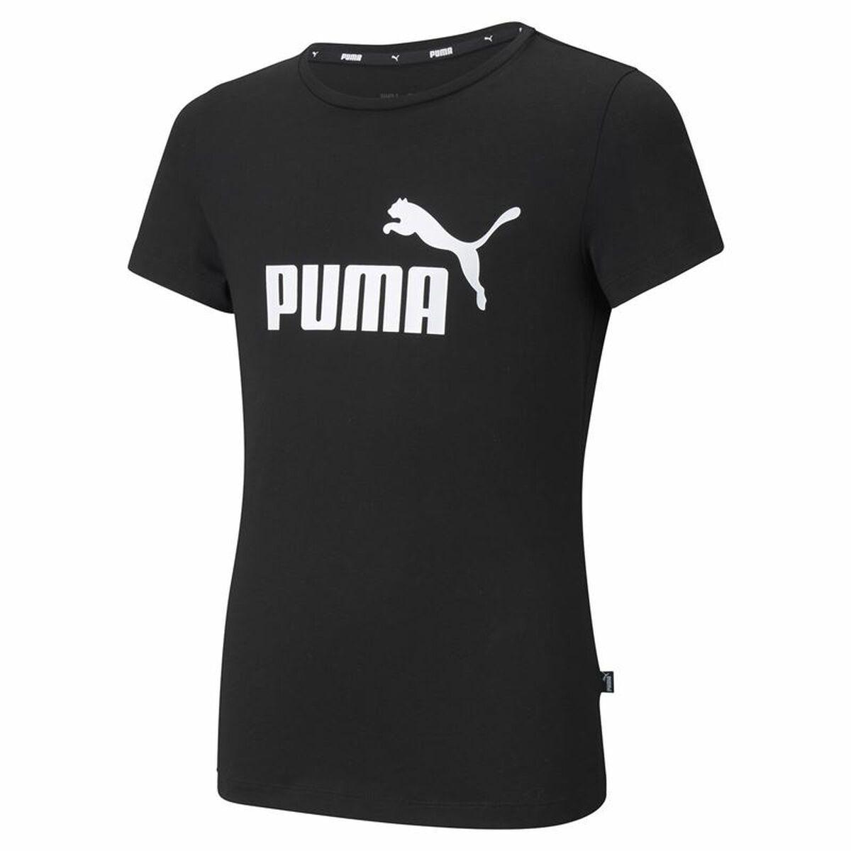 Puma Ess Logo kortærmet T-shirt til børn, sort (7-8 år)