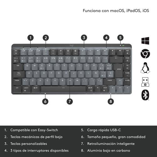 Bluetooth-tastatur Logitech MX Mini Mechanical Qwerty US International