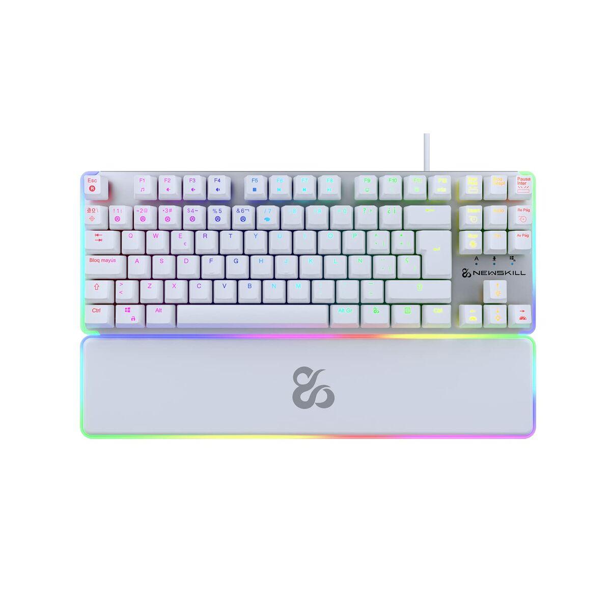 Gaming Tastatur Newskill Gungnyr Tkl Pro Ivory Led Rgb Spansk Qwerty