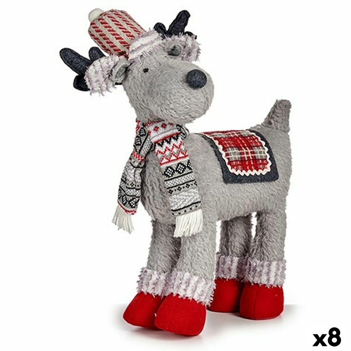 Dekorativ Figur Julerensdyr Rød Grå 125 X 45 X 48 Cm 8 Enheder