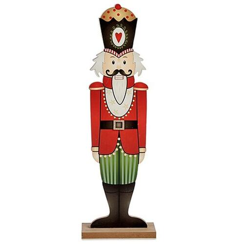 Dekorativ figur Nøddeknækker Hvid Sort Rød Grøn Træ 10 x 60 x 19 cm (6 enheder)