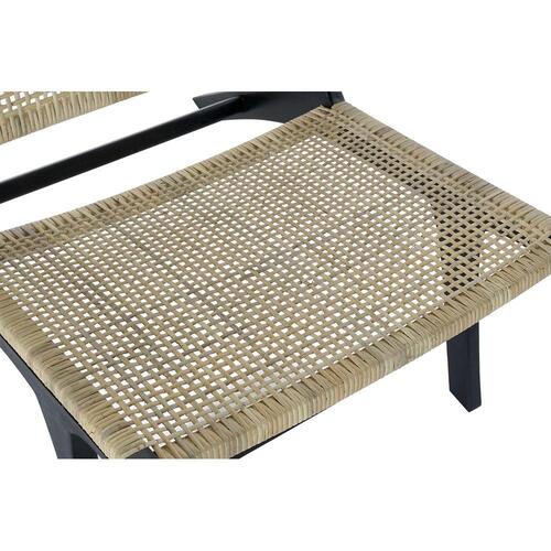 Lænestol Sort Natur Træ Teak 65 x 78 x 68 cm
