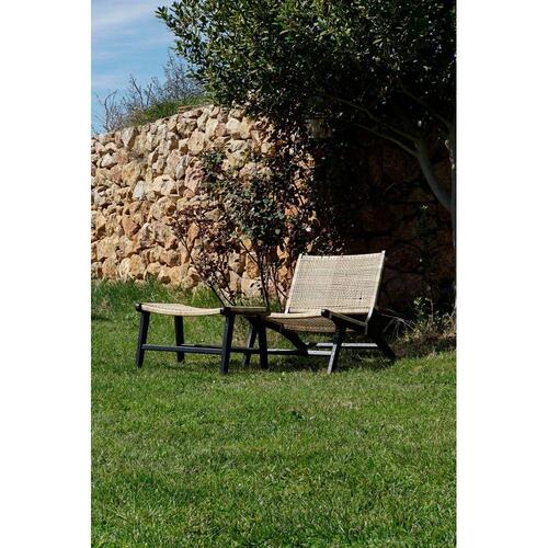Lænestol Sort Natur Træ Teak 65 x 78 x 68 cm