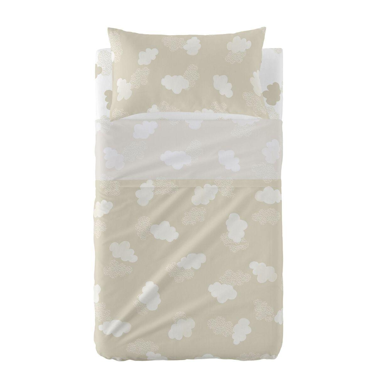 Sengetøj Sæt Happyfriday Basic Kids Clouds Beige Vugge Til Baby Dele