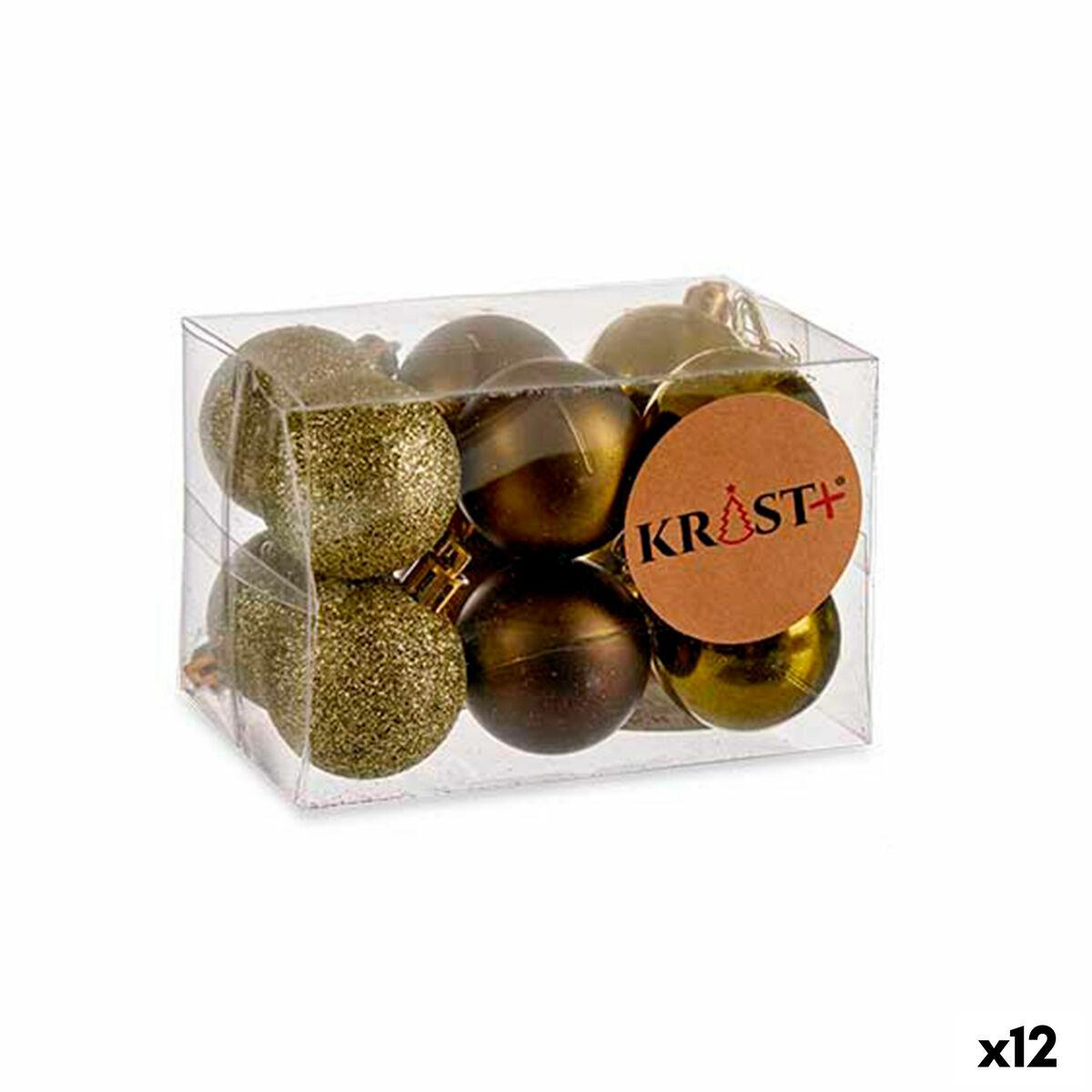Sæt med julekugler 4 x 5 x 4 cm Grøn Plastik (12 enheder)